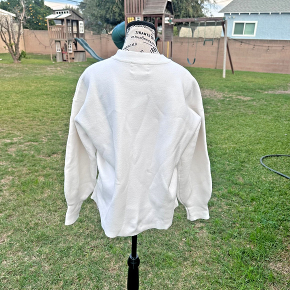 All Row Women’s White Knit Crewneck Sweater Size M Minimalist Soft Pullover - Picture 3 of 10